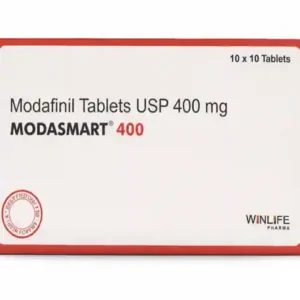Modasmart 400mg Modafinil tablets strip pack for sleep disorder treatment