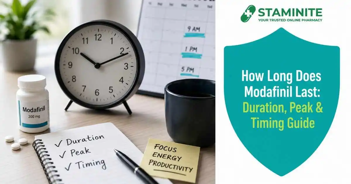 how long does modafinil last duration timeline