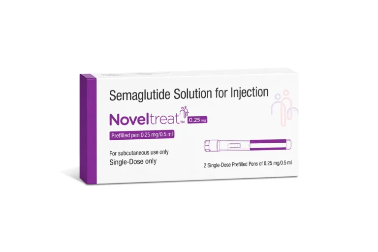 Noveltreat 0.25mg Pre-Filled Pen contains semaglutide 0.25mg/0.5mL, a GLP-1 receptor agonist