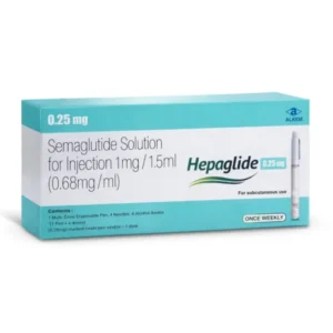 Hepaglide 0.25 mg Injection which has semaglutide 0.68mg/mL, and comes in 1.5mL vials