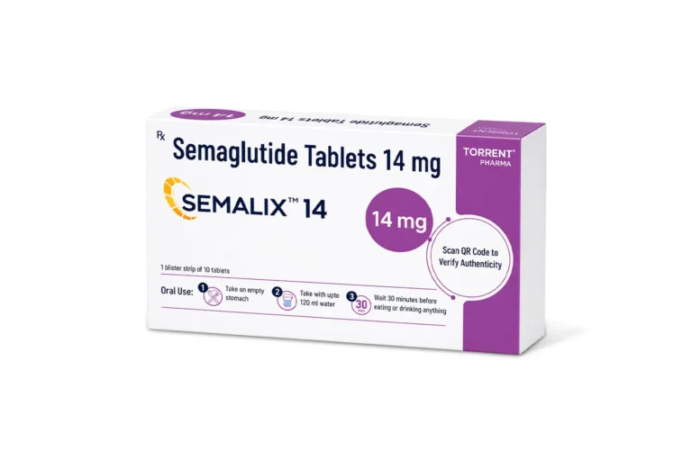 Semalix 14mg Tablet holds semaglutide, an oral form of GLP-1 receptor agonist